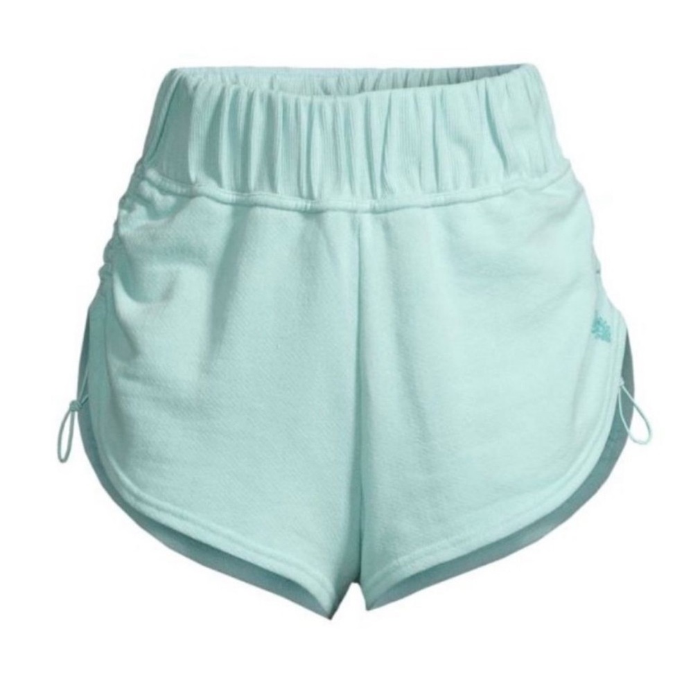 Free People FP Movement Cinched Bungee Side Shorts in Blue Clear Skies M…